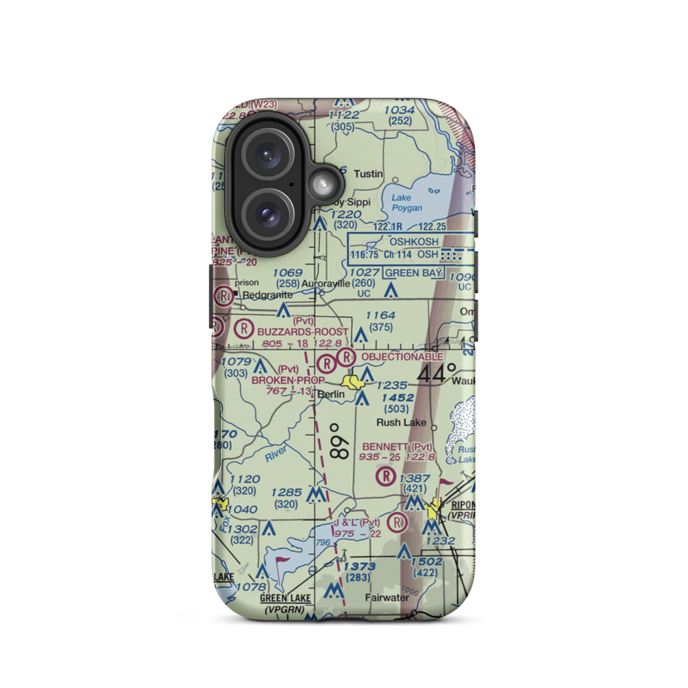 Berlin Field LLC (31WN) VFR Sectional  Tough iPhone Case iPhone 16 model shown