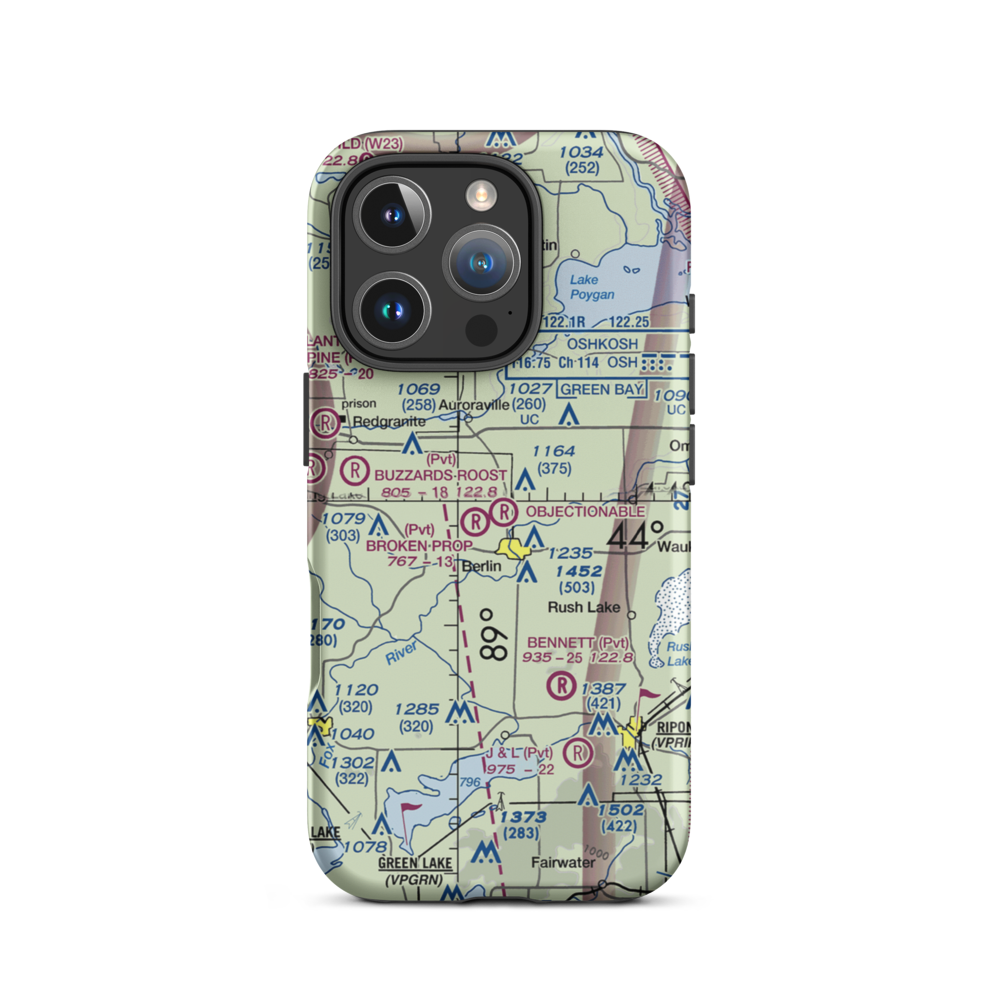 Berlin Field LLC (31WN) VFR Sectional  Tough iPhone Case iPhone 16 Pro model shown