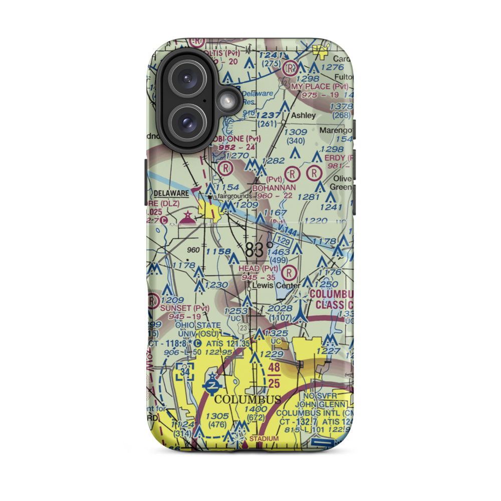 Berlin Station Lndg Strip (OH57) VFR Sectional  Tough iPhone Case iPhone 16 Plus model shown