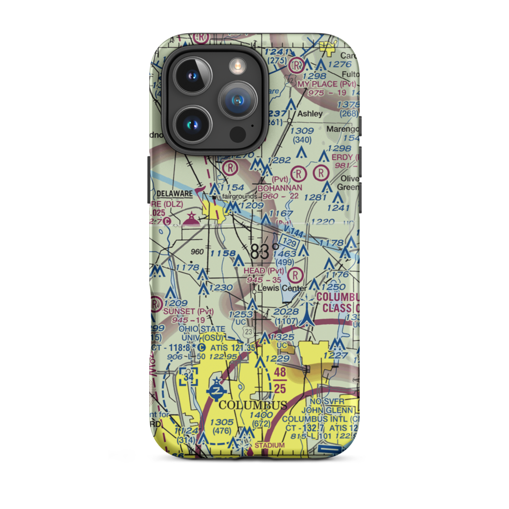 Berlin Station Lndg Strip (OH57) VFR Sectional  Tough iPhone Case iPhone 16 Pro Max model shown