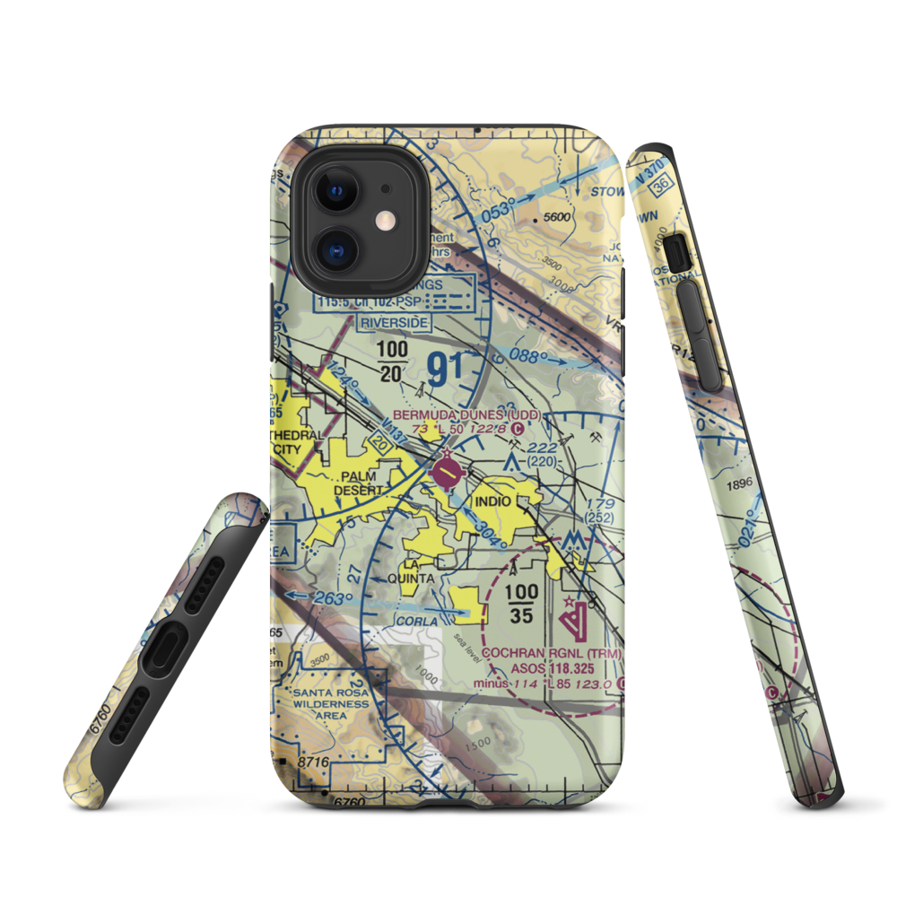 Bermuda Dunes Airport (UDD) VFR Sectional  Tough iPhone Case iPhone 11 model shown