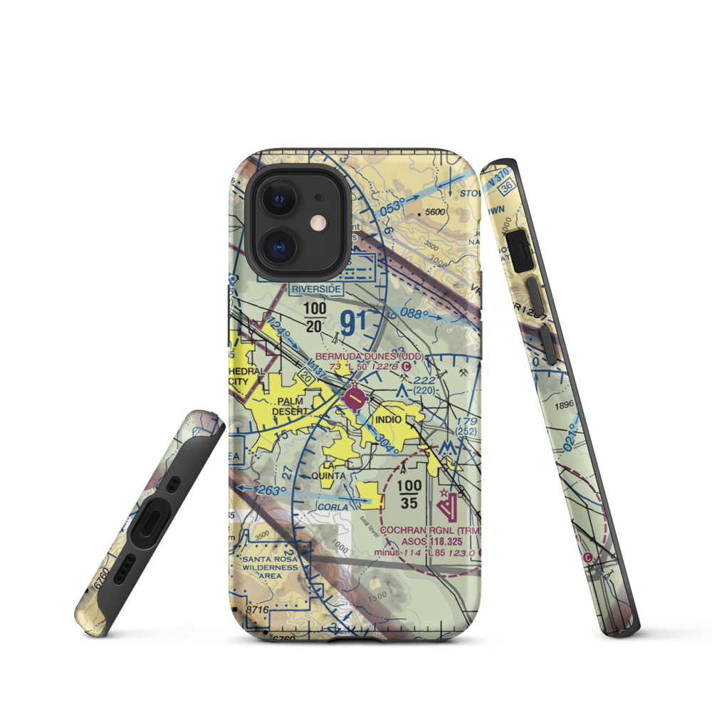 Bermuda Dunes Airport (UDD) VFR Sectional  Tough iPhone Case iPhone 12 mini model shown