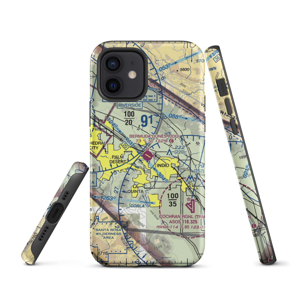 Bermuda Dunes Airport (UDD) VFR Sectional  Tough iPhone Case iPhone 12 model shown