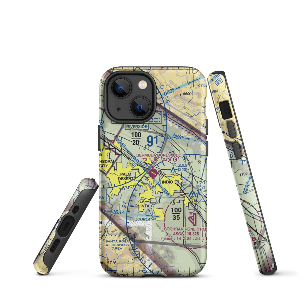 Bermuda Dunes Airport (UDD) VFR Sectional  Tough iPhone Case iPhone 13 mini model shown