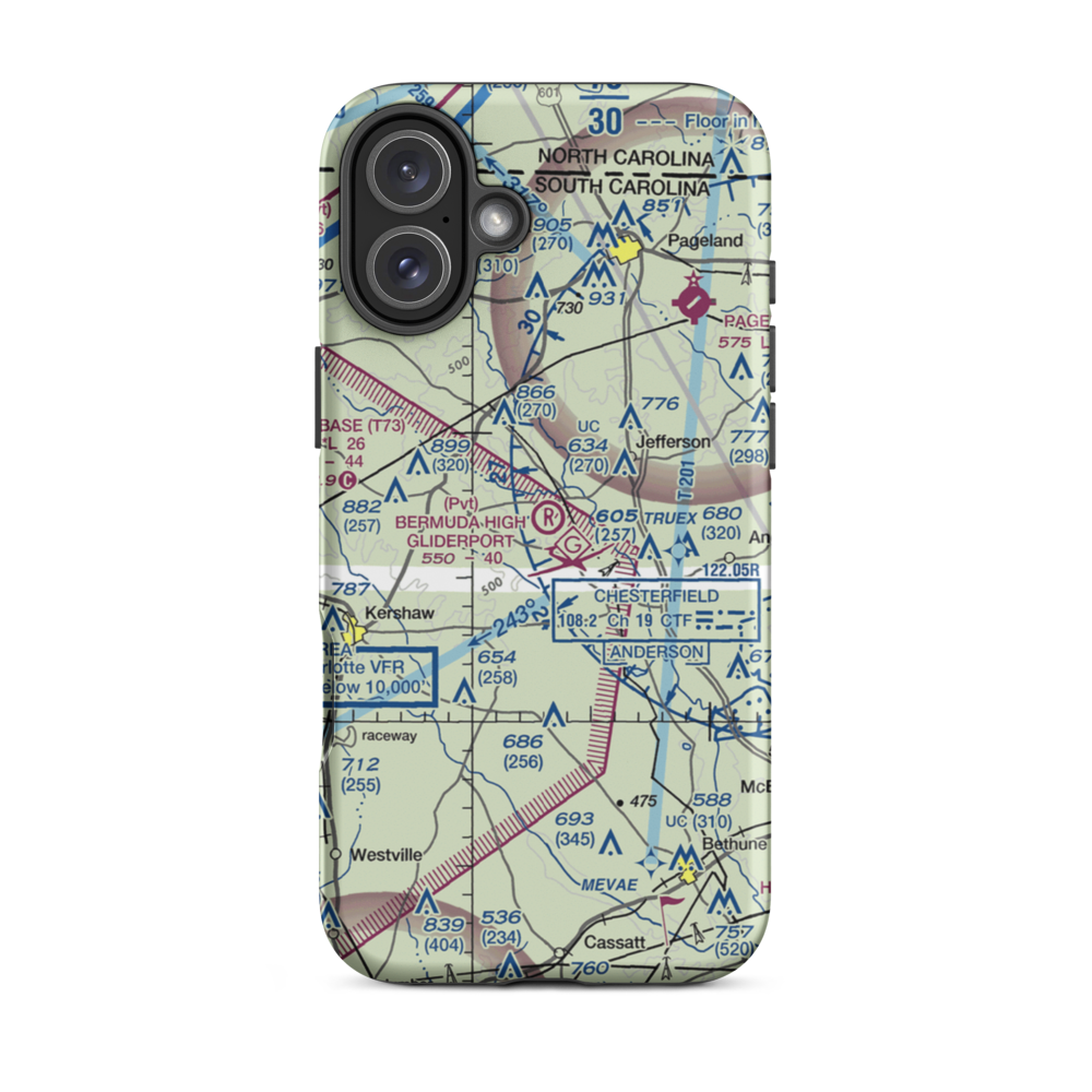 Bermuda High Gliderport (SC79) VFR Sectional  Tough iPhone Case iPhone 16 Plus model shown