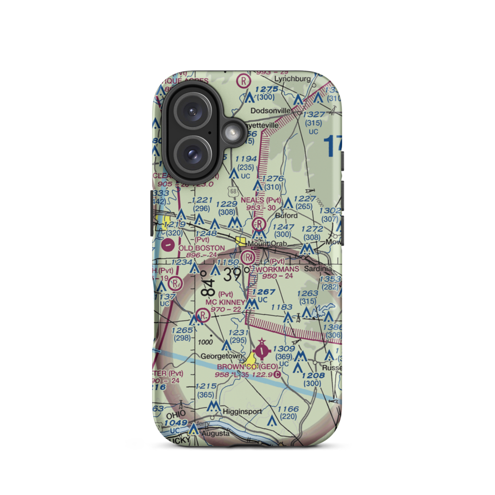 Bernie's Airport (OA10) VFR Sectional  Tough iPhone Case iPhone 16 model shown