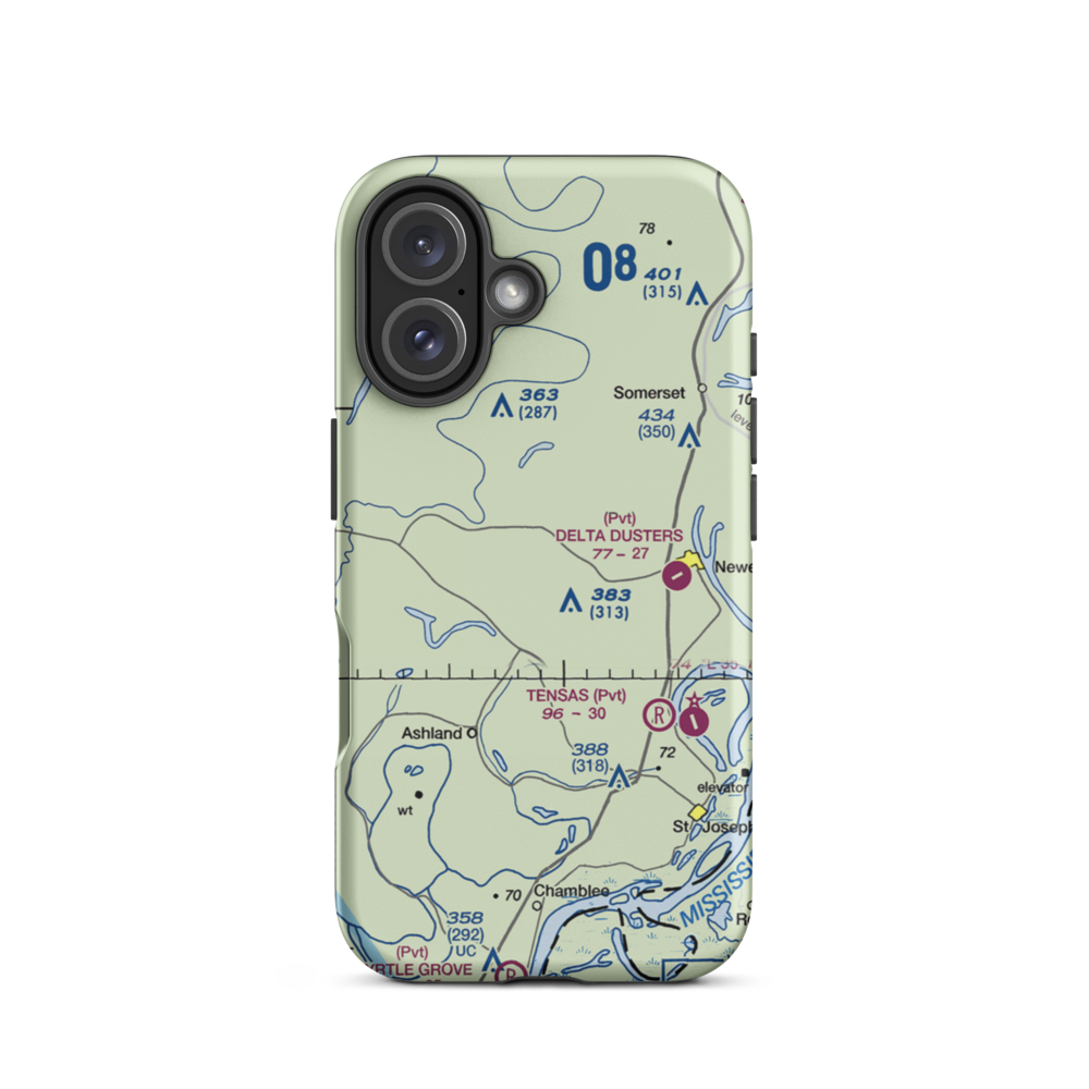 Berryhill Farms Airport (US-0106) VFR Sectional  Tough iPhone Case iPhone 16 model shown