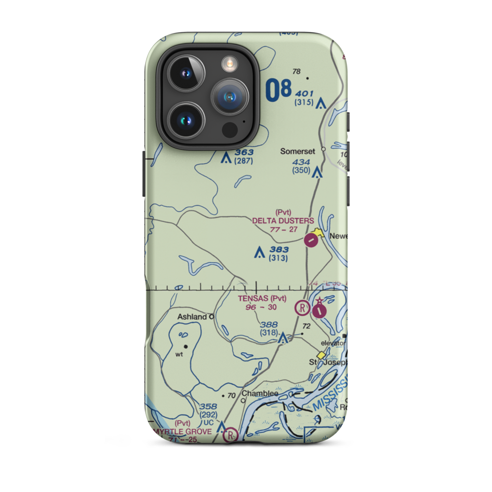 Berryhill Farms Airport (US-0106) VFR Sectional  Tough iPhone Case iPhone 16 Pro Max model shown