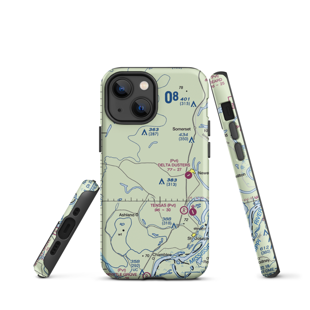 Berryhill Farms Airport (US-0106) VFR Sectional  Tough iPhone Case iPhone 13 mini model shown