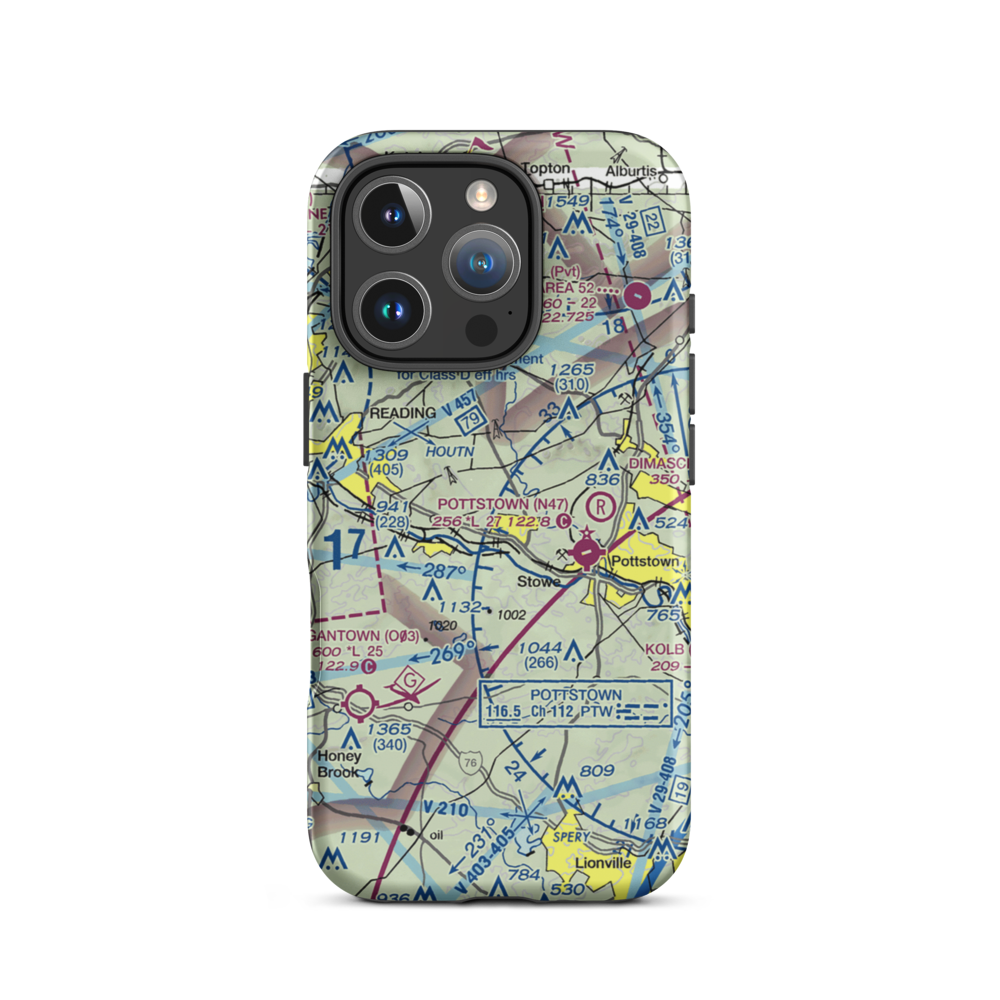 Bert's Airport (PS38) VFR Sectional  Tough iPhone Case iPhone 16 Pro model shown