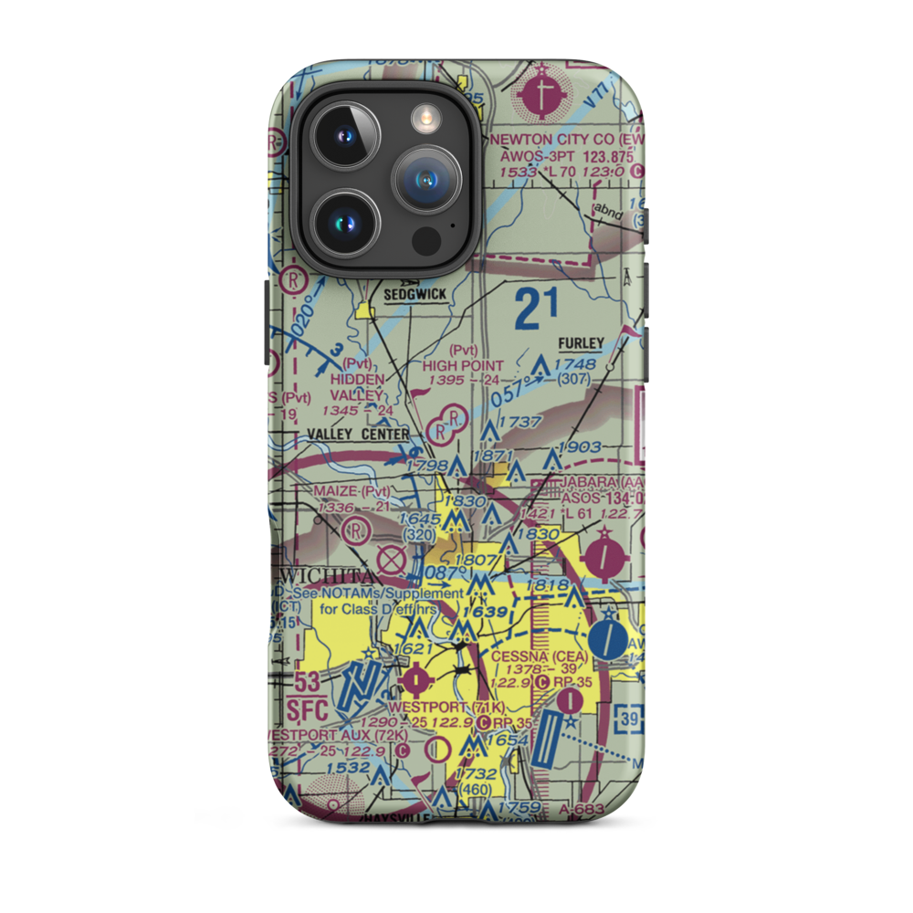 Berwick Airport (3KS7) VFR Sectional  Tough iPhone Case iPhone 16 Pro Max model shown