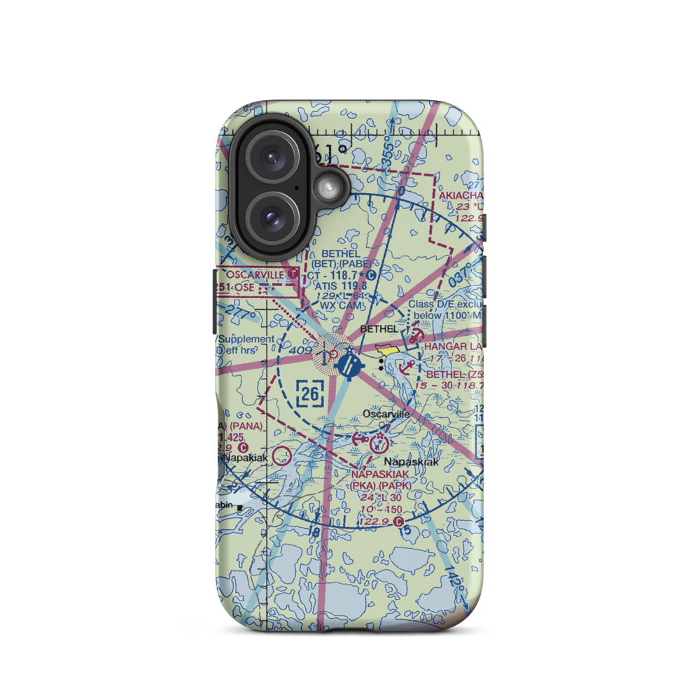 Bethel Airport (BET) VFR Sectional  Tough iPhone Case iPhone 16 model shown