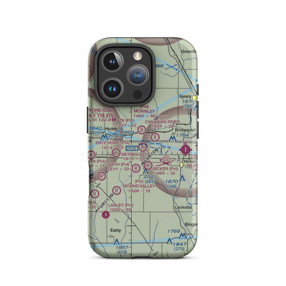 Bethel Field (OK61) VFR Sectional  Tough iPhone Case iPhone 16 Pro model shown