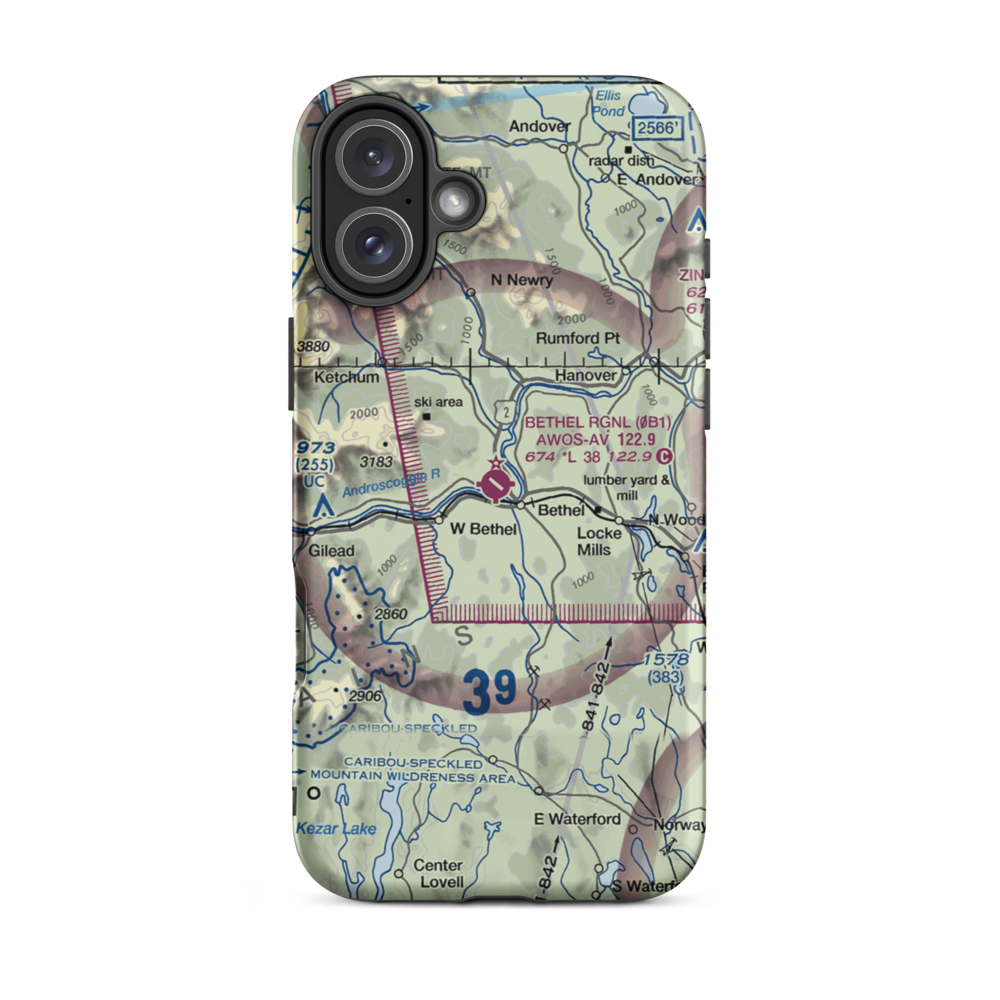 Bethel Regional Airport (0B1) VFR Sectional  Tough iPhone Case iPhone 16 Plus model shown