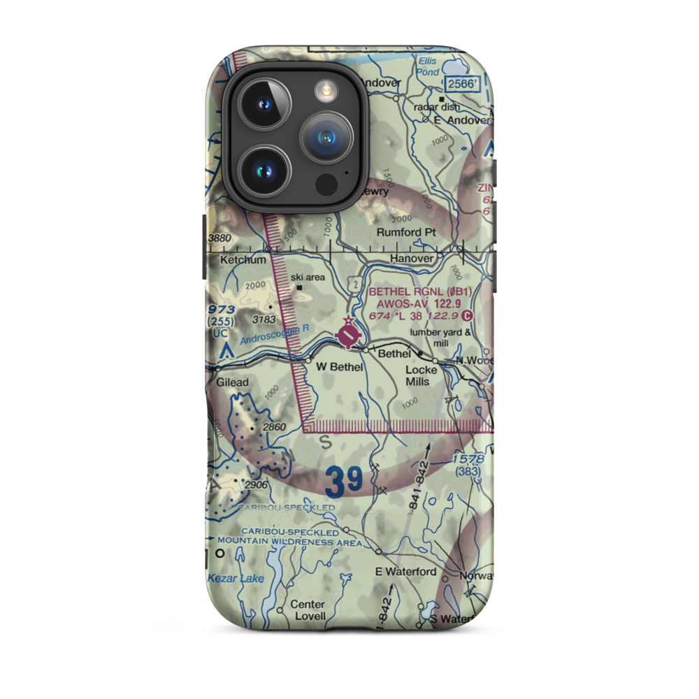 Bethel Regional Airport (0B1) VFR Sectional  Tough iPhone Case iPhone 16 Pro Max model shown