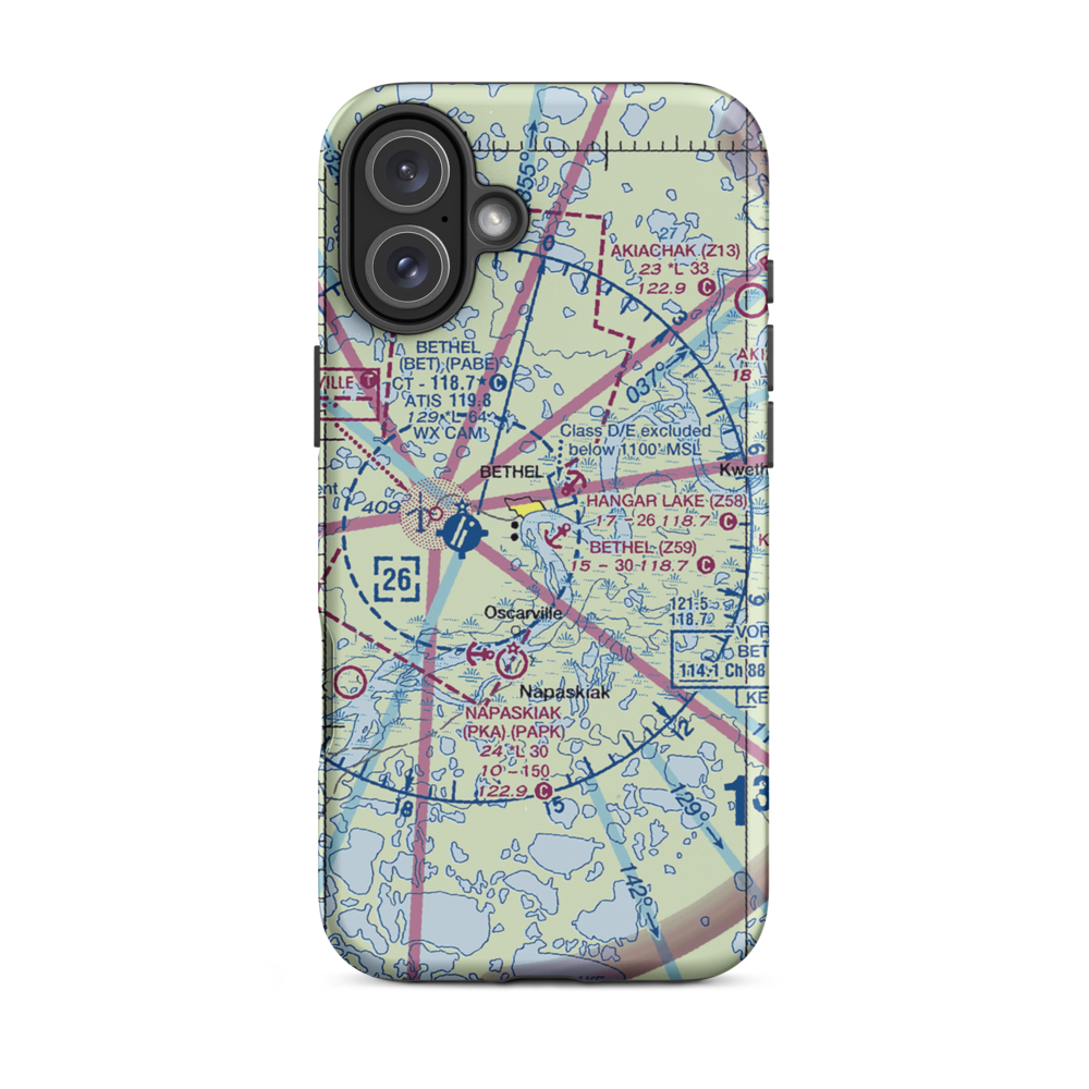 Bethel Seaplane Base (Z59) VFR Sectional  Tough iPhone Case iPhone 16 Plus model shown