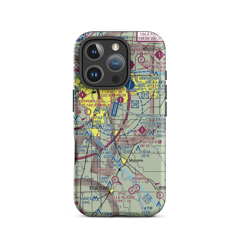 Beyer Farm Airport (06SN) VFR Sectional  Tough iPhone Case iPhone 16 Pro model shown