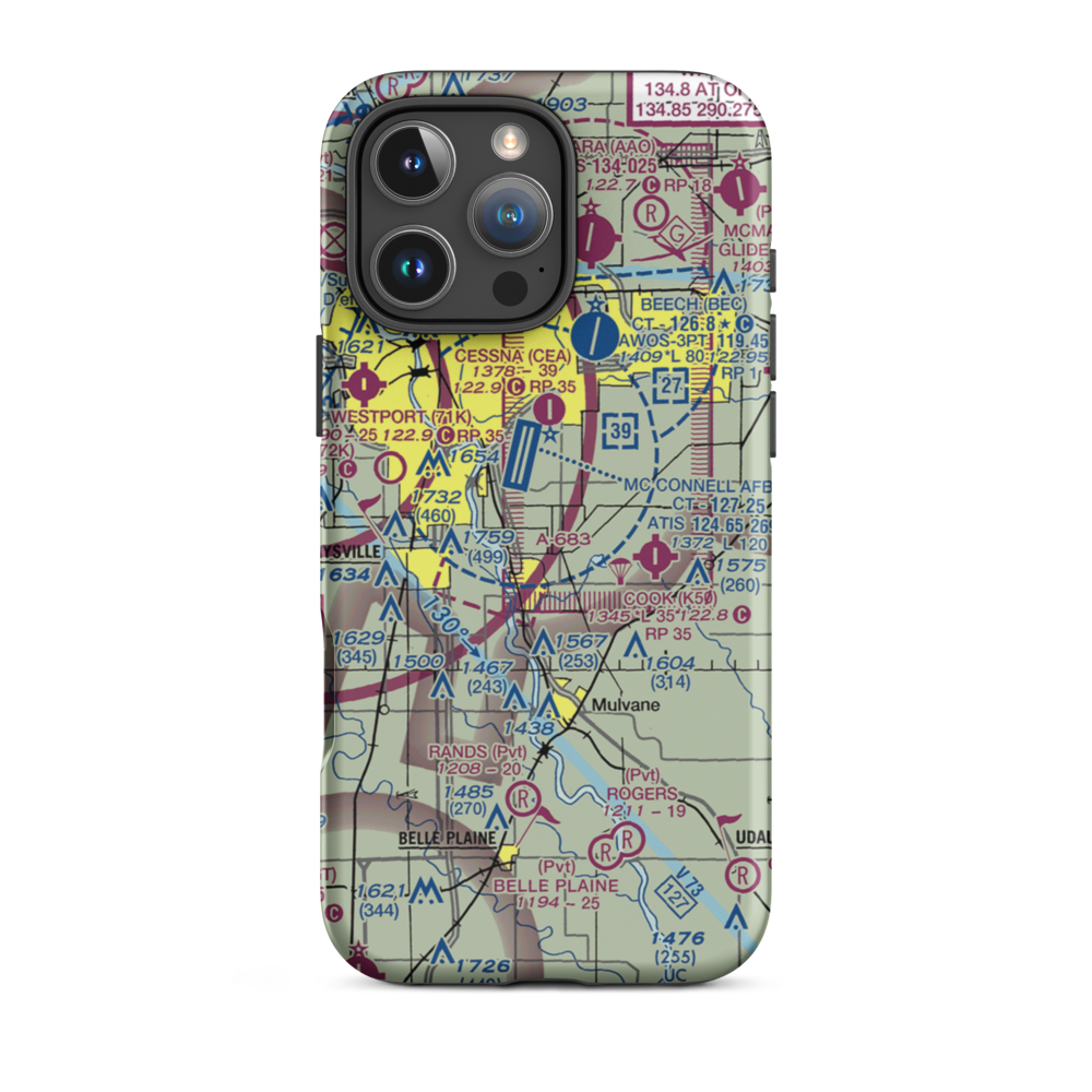 Beyer Farm Airport (06SN) VFR Sectional  Tough iPhone Case iPhone 16 Pro Max model shown