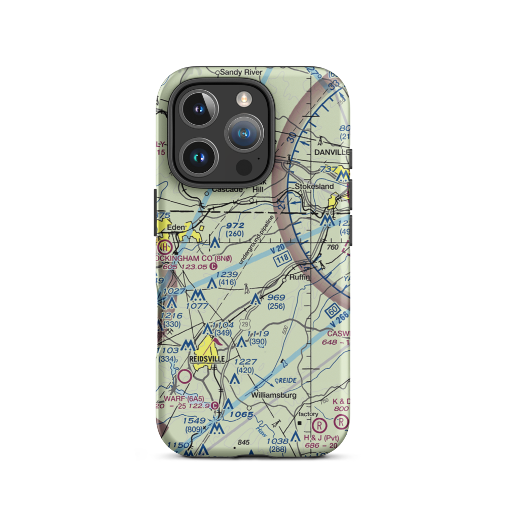 BHH Aviation Airport (38NC) VFR Sectional  Tough iPhone Case iPhone 16 Pro model shown