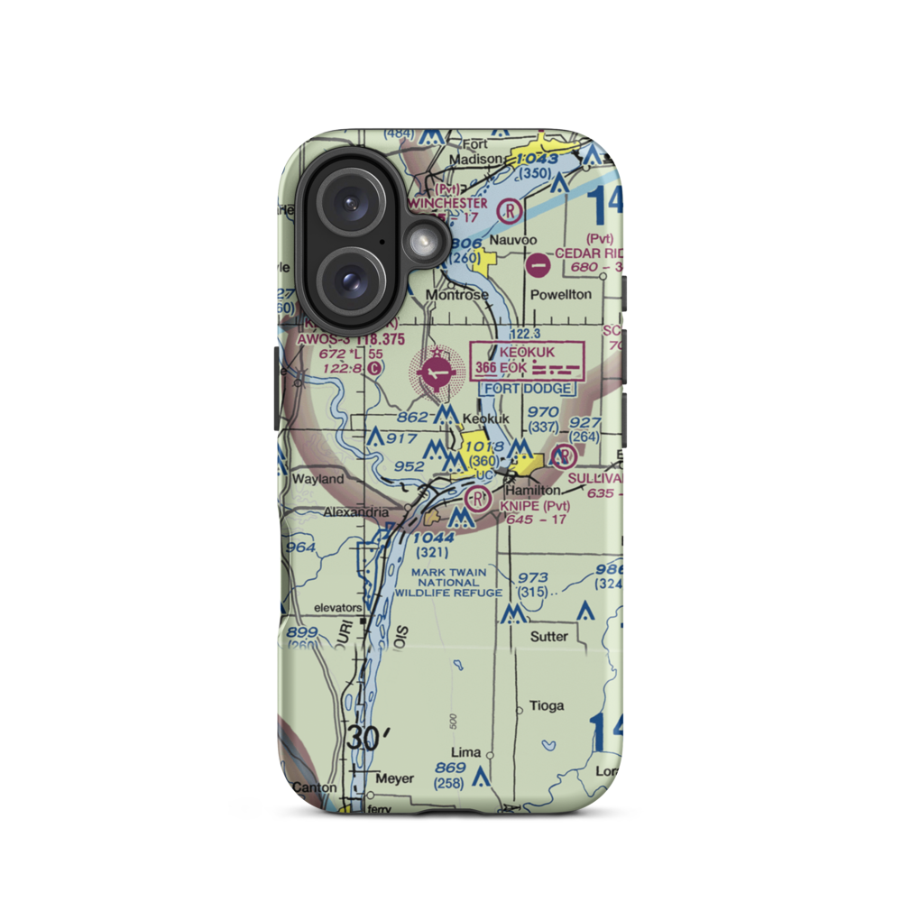 Bickel STOLport (IA59) VFR Sectional  Tough iPhone Case iPhone 16 model shown