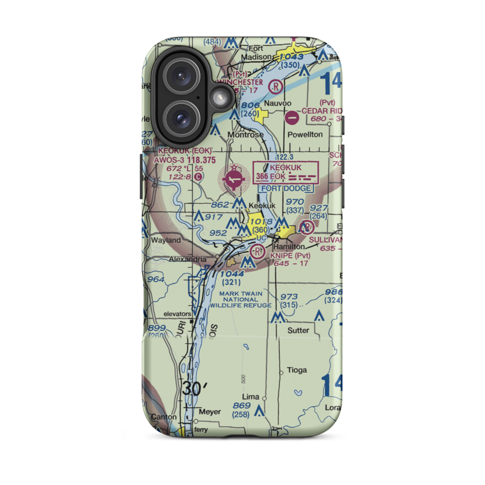 Bickel STOLport (IA59) VFR Sectional  Tough iPhone Case iPhone 16 Plus model shown