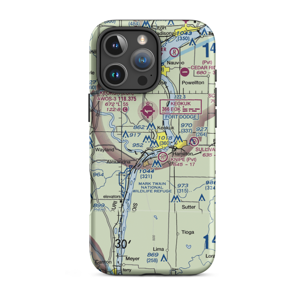 Bickel STOLport (IA59) VFR Sectional  Tough iPhone Case iPhone 16 Pro Max model shown