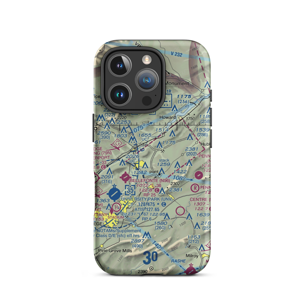 Bierly(Personal Use) Airport (01PN) VFR Sectional  Tough iPhone Case iPhone 16 Pro model shown