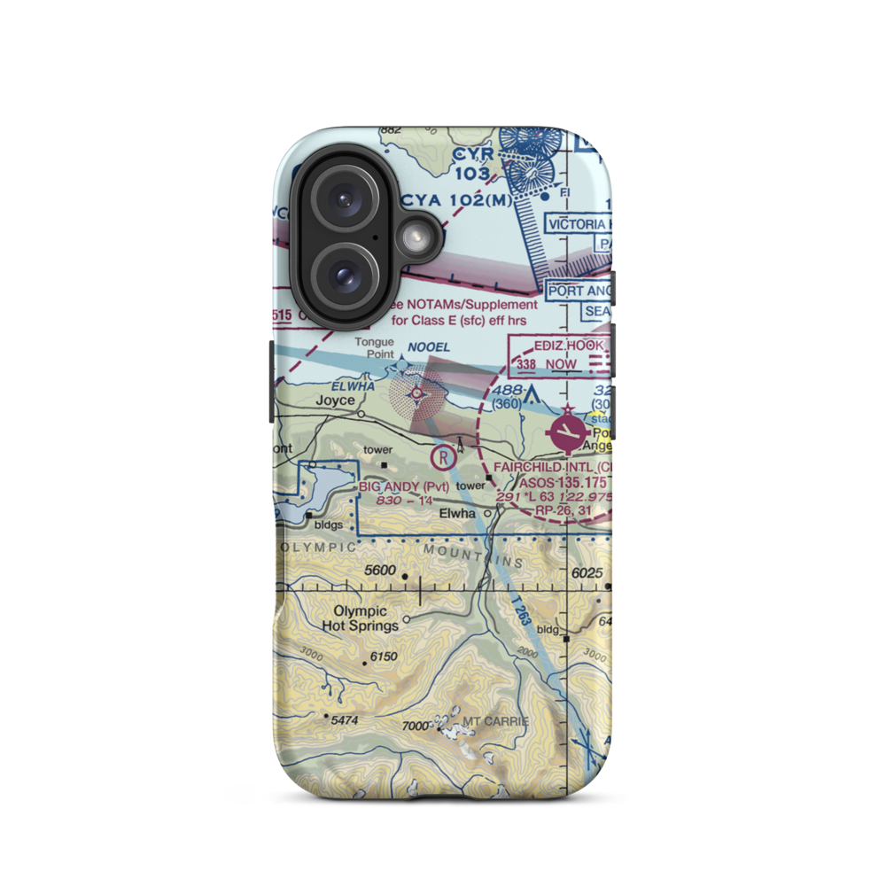Big Andy Airport (7WA0) VFR Sectional  Tough iPhone Case iPhone 16 model shown