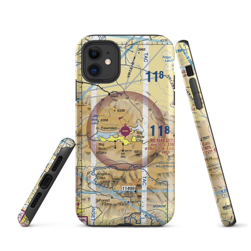 Big Bear City Airport (L35) VFR Sectional  Tough iPhone Case iPhone 11 model shown