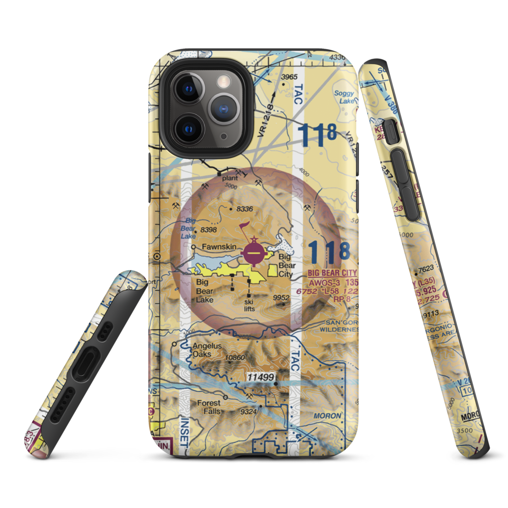 Big Bear City Airport (L35) VFR Sectional  Tough iPhone Case iPhone 11 Pro model shown