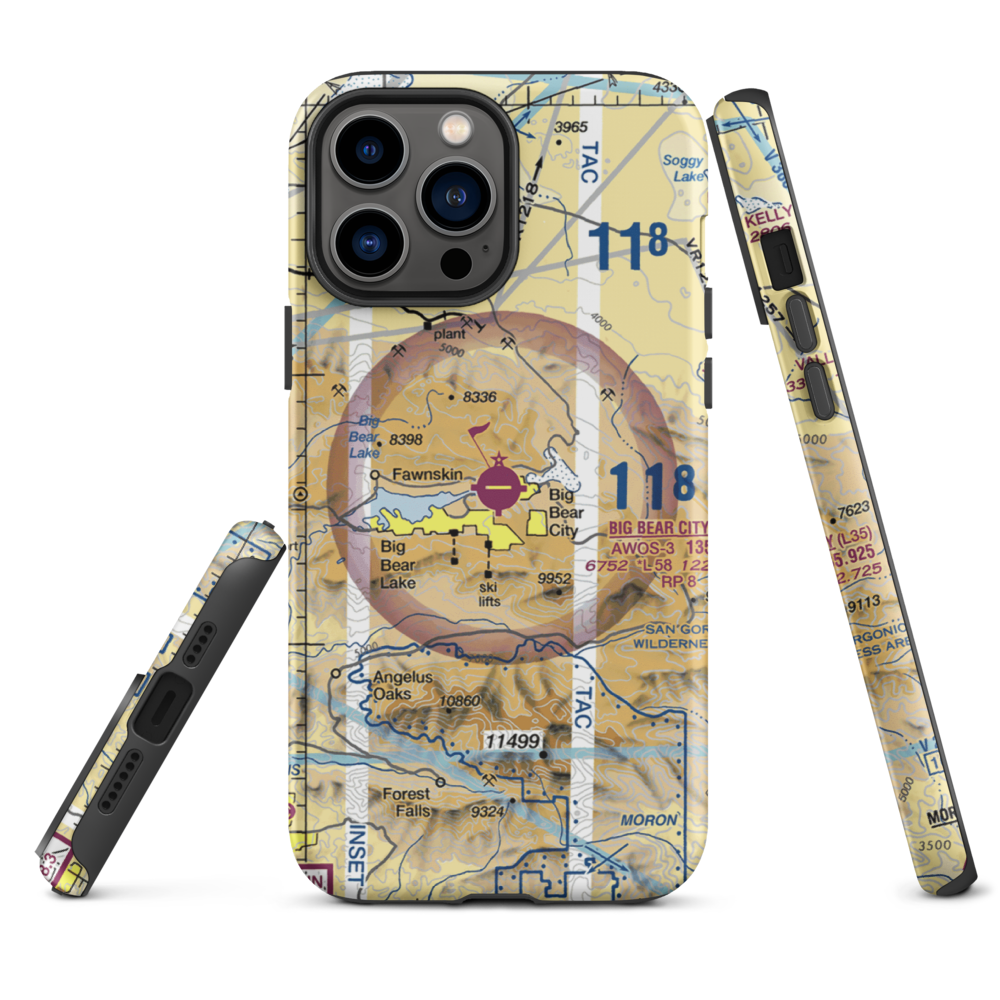 Big Bear City Airport (L35) VFR Sectional  Tough iPhone Case iPhone 13 Pro Max model shown