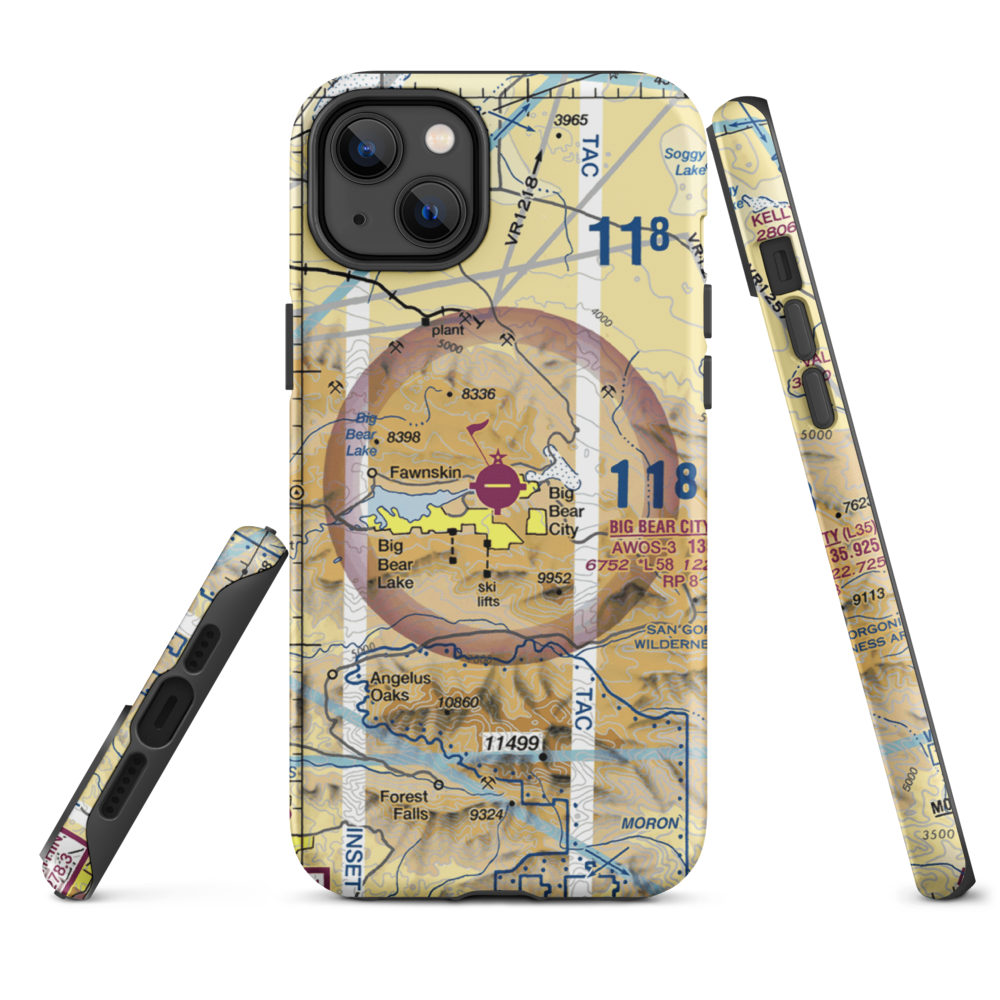 Big Bear City Airport (L35) VFR Sectional  Tough iPhone Case iPhone 14 Plus model shown