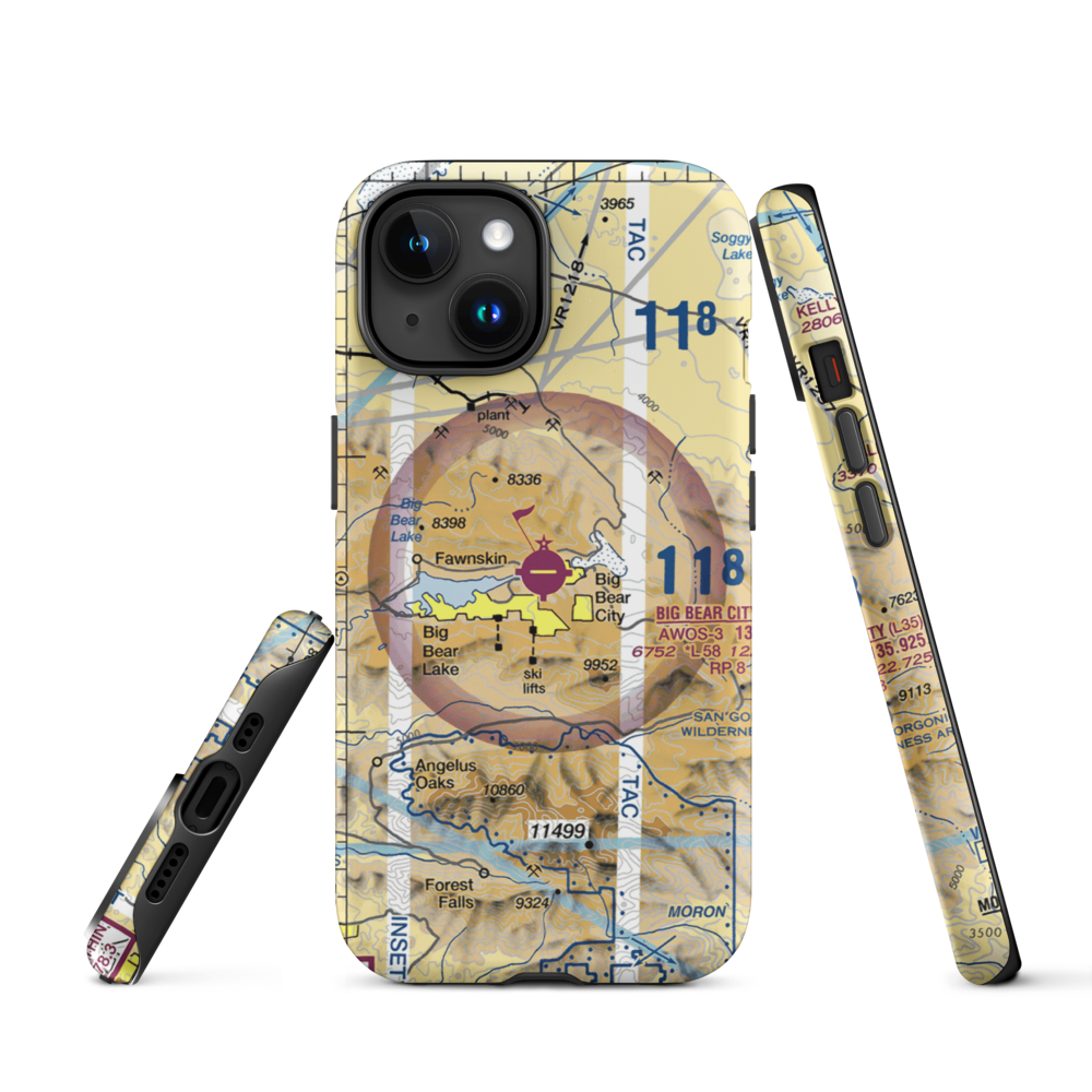 Big Bear City Airport (L35) VFR Sectional  Tough iPhone Case iPhone 15 model shown