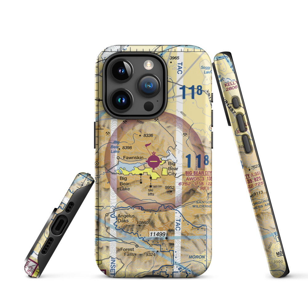 Big Bear City Airport (L35) VFR Sectional  Tough iPhone Case iPhone 15 Pro model shown