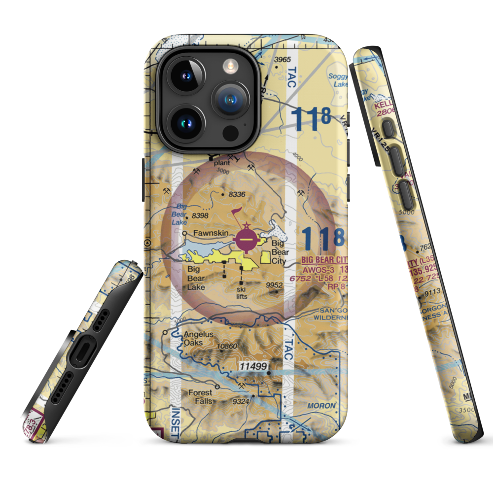 Big Bear City Airport (L35) VFR Sectional  Tough iPhone Case iPhone 15 Pro Max model shown