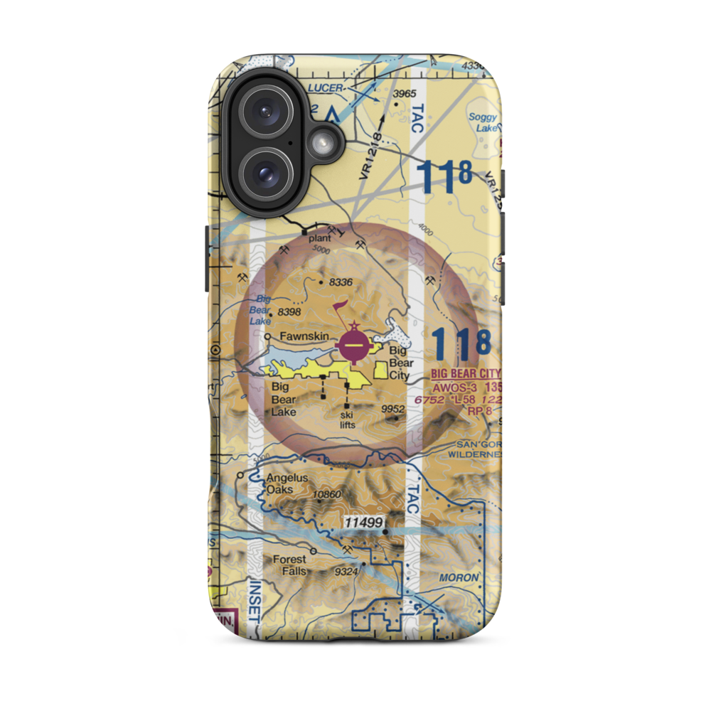 Big Bear City Airport (L35) VFR Sectional  Tough iPhone Case iPhone 16 Plus model shown