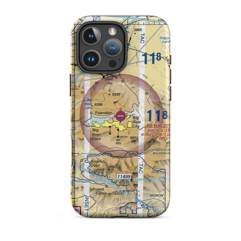 Big Bear City Airport (L35) VFR Sectional  Tough iPhone Case iPhone 16 Pro Max model shown