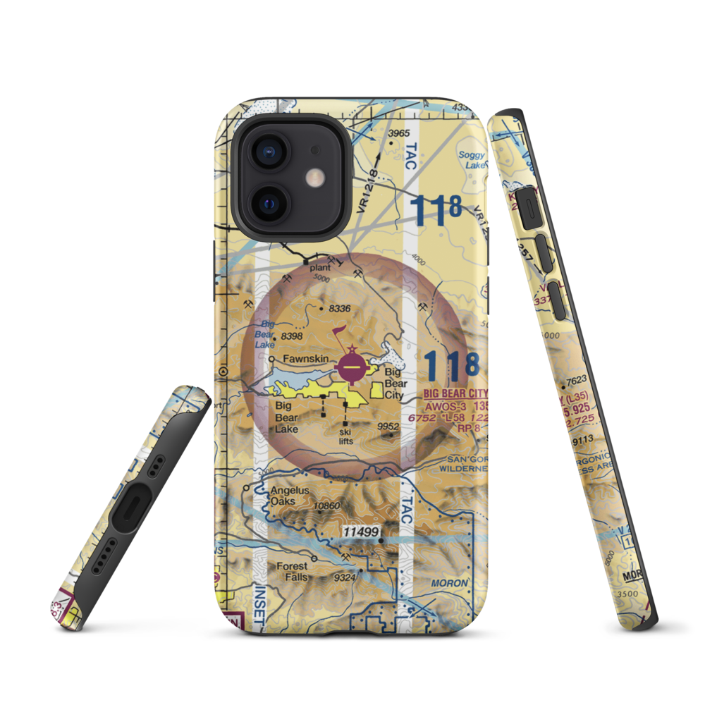 Big Bear City Airport (L35) VFR Sectional  Tough iPhone Case iPhone 12 model shown