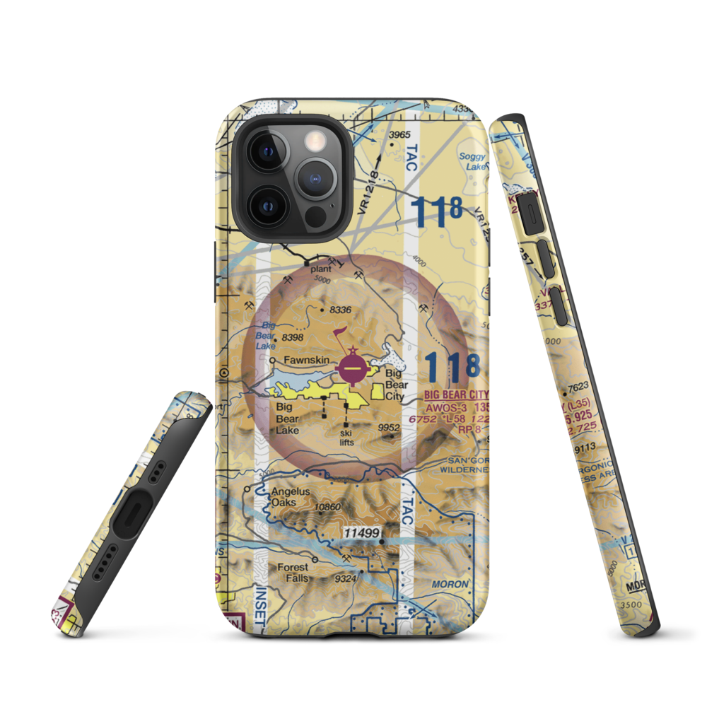 Big Bear City Airport (L35) VFR Sectional  Tough iPhone Case iPhone 12 Pro model shown