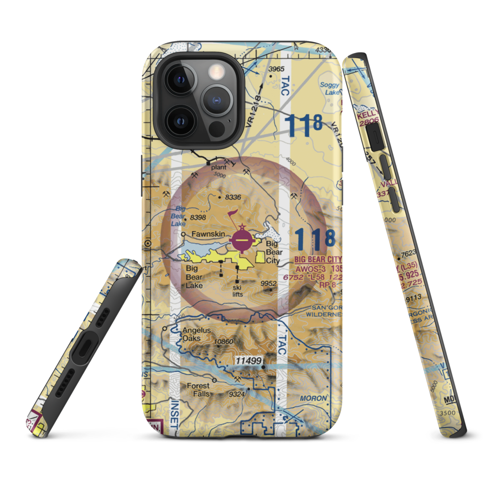 Big Bear City Airport (L35) VFR Sectional  Tough iPhone Case iPhone 12 Pro Max model shown