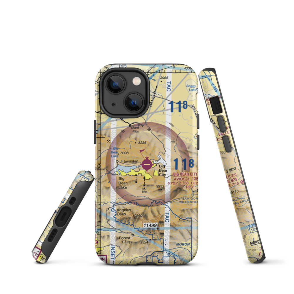 Big Bear City Airport (L35) VFR Sectional  Tough iPhone Case iPhone 13 mini model shown