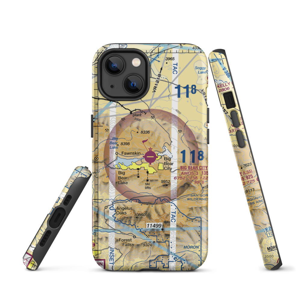 Big Bear City Airport (L35) VFR Sectional  Tough iPhone Case iPhone 13 model shown