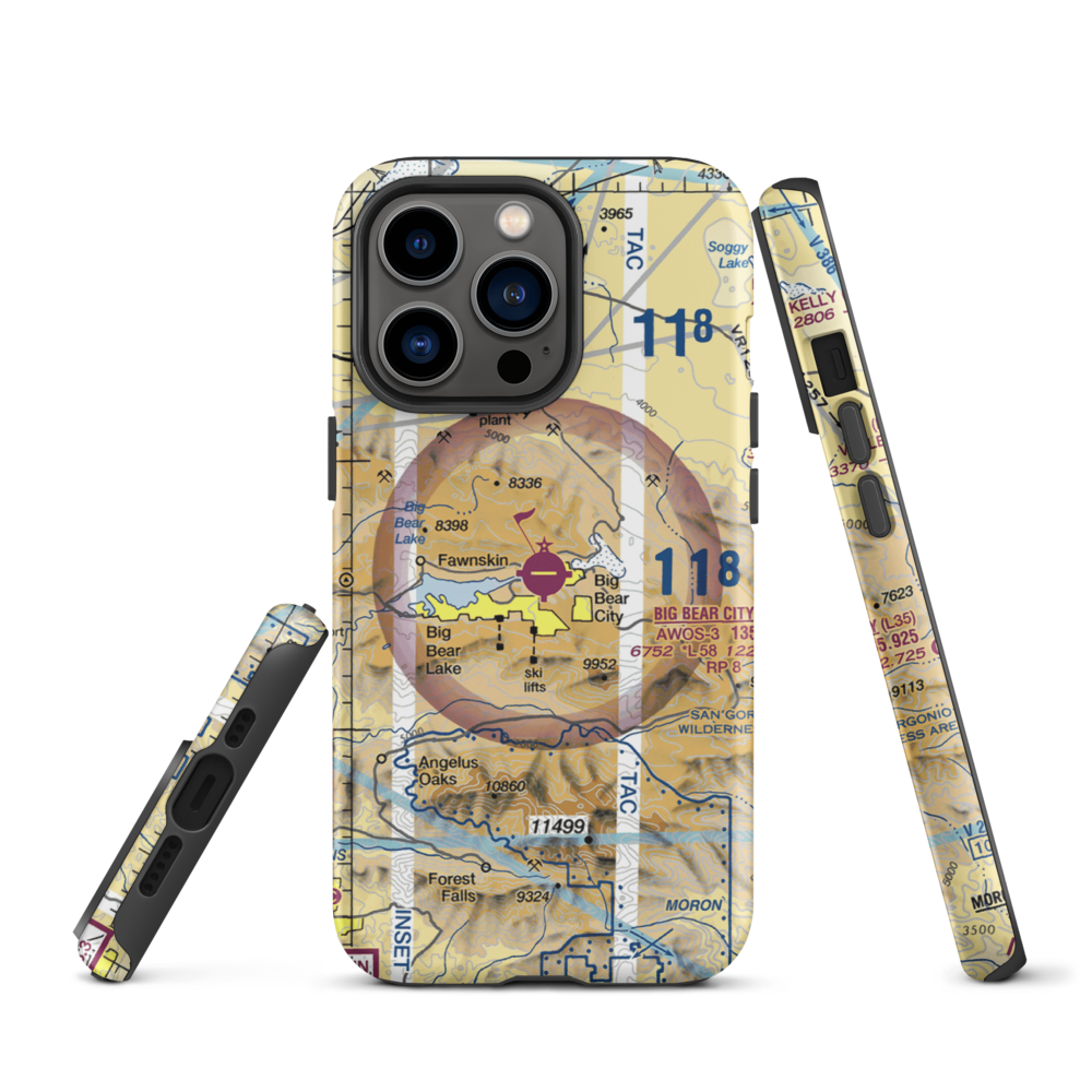 Big Bear City Airport (L35) VFR Sectional  Tough iPhone Case iPhone 13 Pro model shown