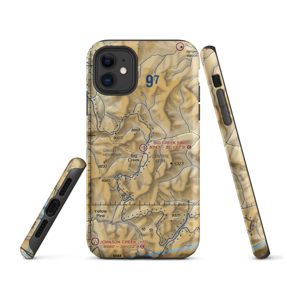 Big Creek Airport (U60) VFR Sectional  Tough iPhone Case iPhone 11 model shown