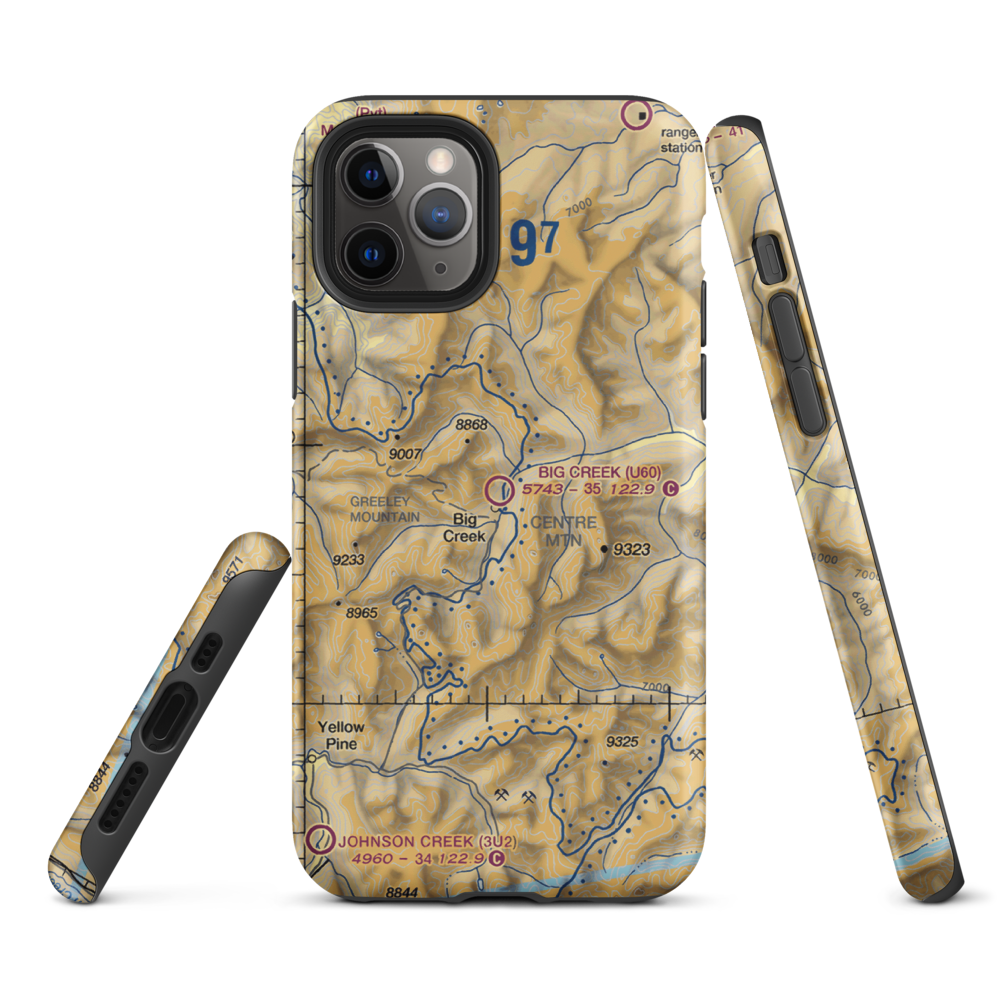 Big Creek Airport (U60) VFR Sectional  Tough iPhone Case iPhone 11 Pro model shown