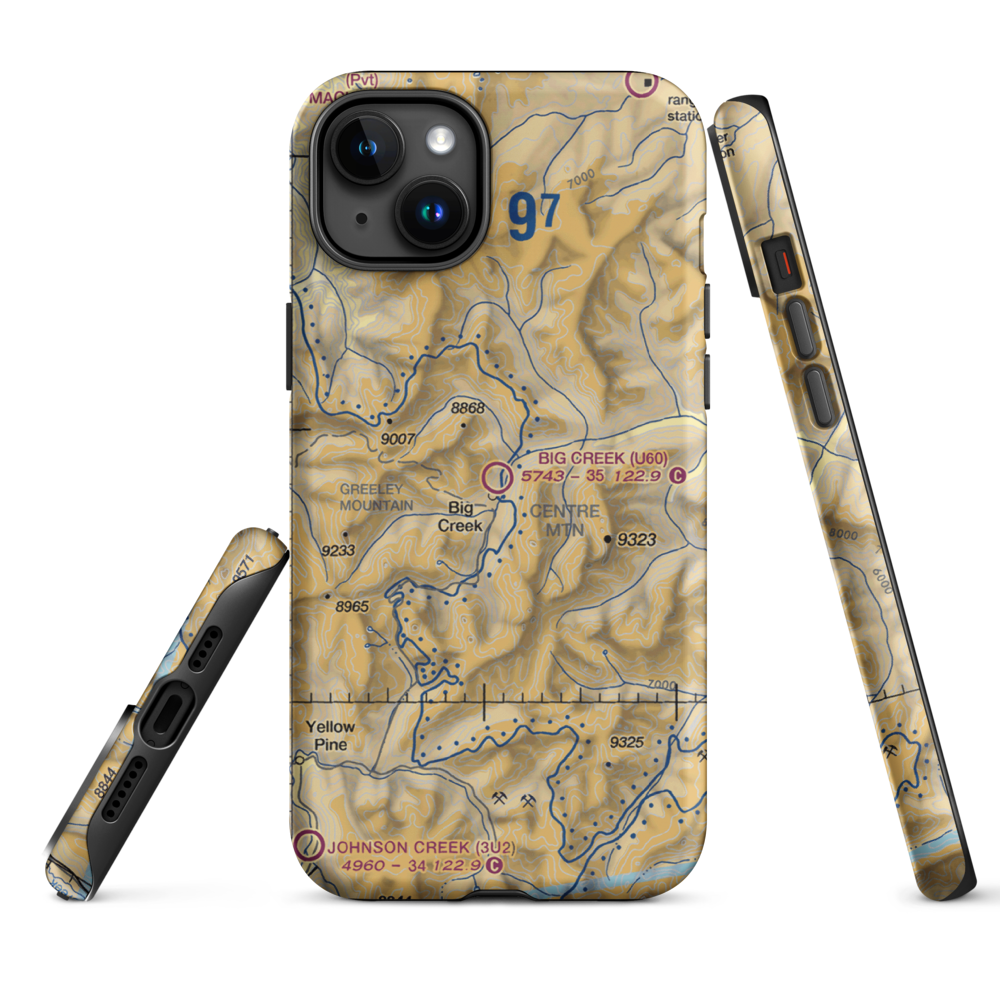 Big Creek Airport (U60) VFR Sectional  Tough iPhone Case iPhone 15 Plus model shown
