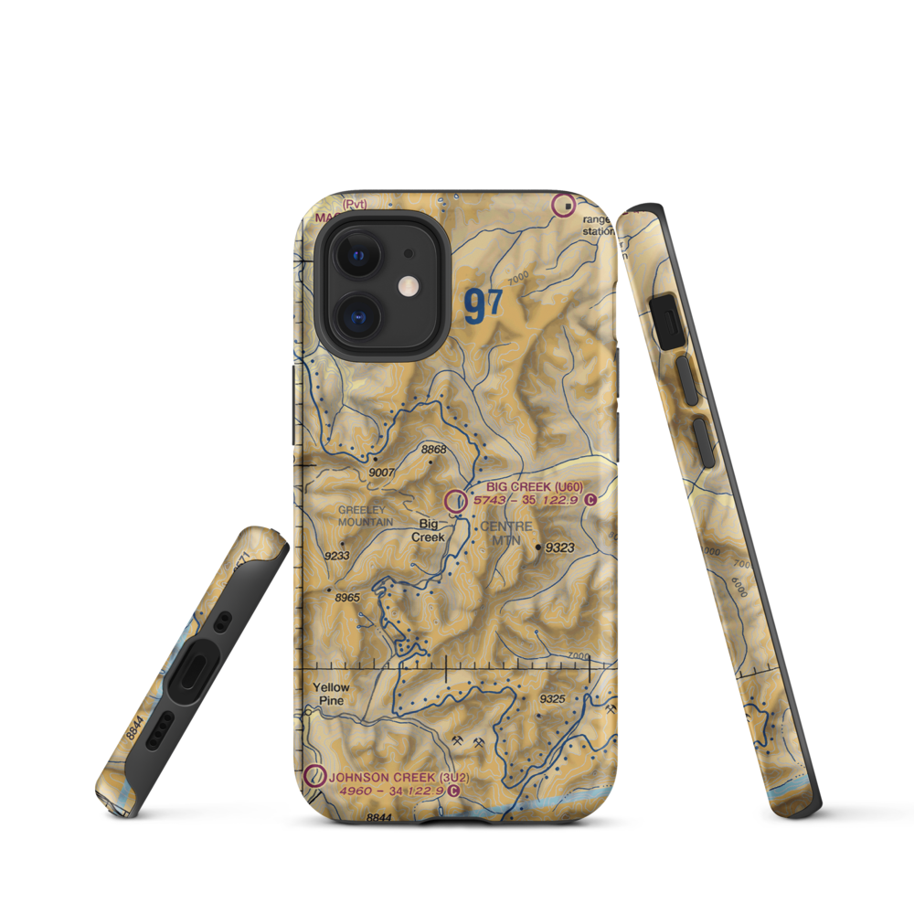 Big Creek Airport (U60) VFR Sectional  Tough iPhone Case iPhone 12 mini model shown