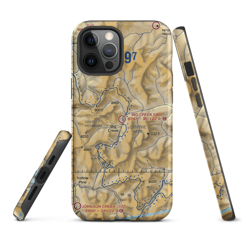 Big Creek Airport (U60) VFR Sectional  Tough iPhone Case iPhone 12 Pro Max model shown