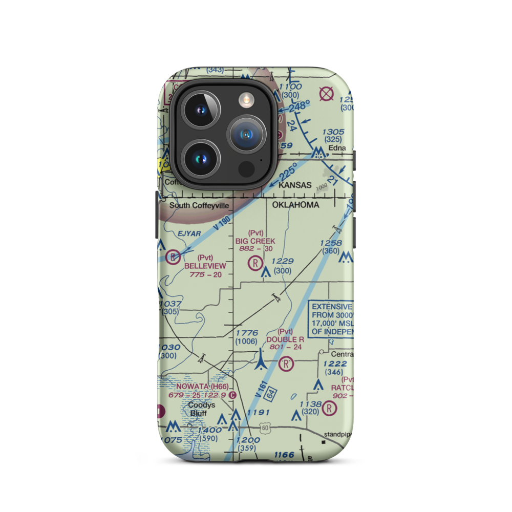 Big Creek Ranch Airstrip (OK88) VFR Sectional  Tough iPhone Case iPhone 16 Pro model shown