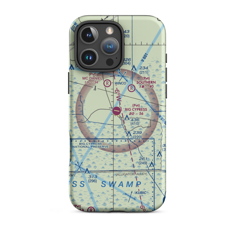 Big Cypress Airfield (59FD) VFR Sectional  Tough iPhone Case iPhone 16 Pro Max model shown